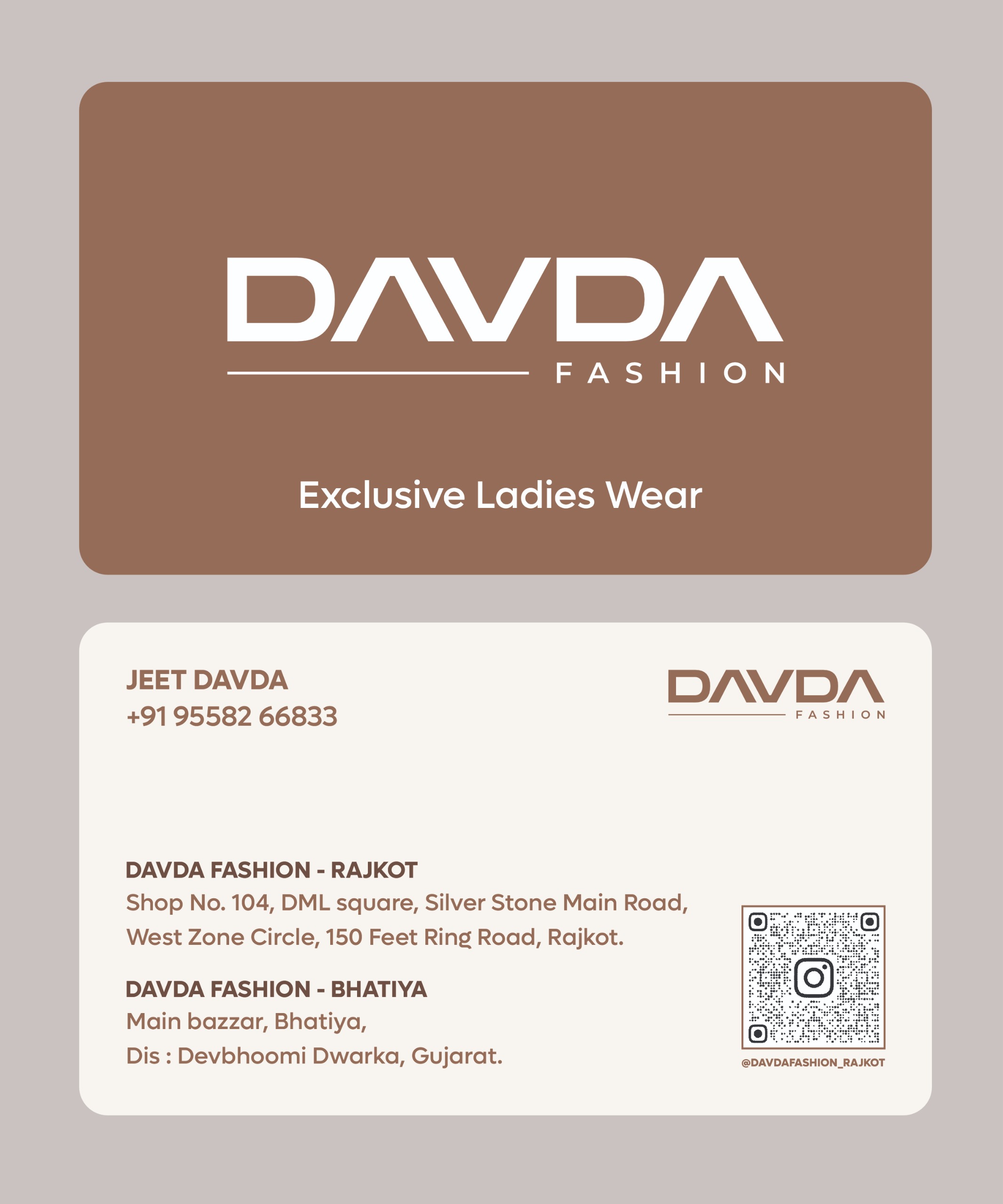 Davda Fashion Official Business Card